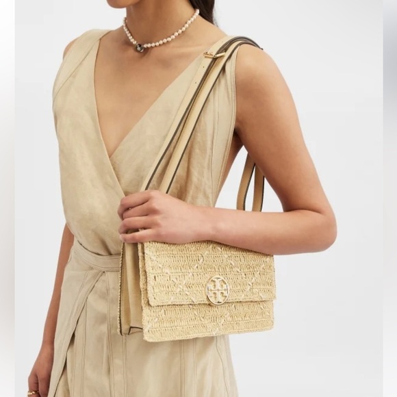 New Tory Burch miller raffia shoulder bag - Picture 5 of 16